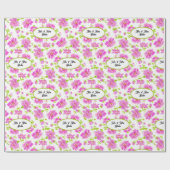 Hübsches rosa Peonys Personalisiertes Wrapping Pap Geschenkpapier (Flach)