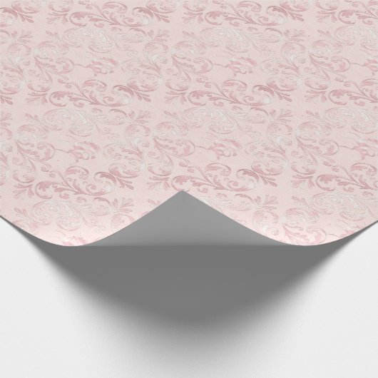 Hübsches Rosa Perlmutt Brautparty Geschenkpapier (Ecke)