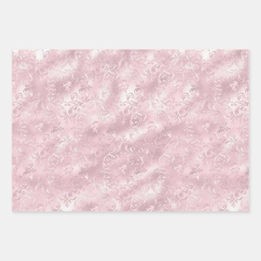 Hübsches Rosa Perlmutt Brautparty Geschenkpapier Set (Vorderseite 2)