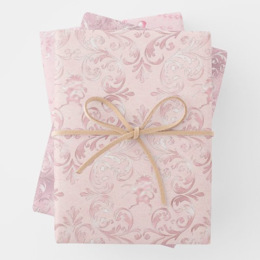 Hübsches Rosa Perlmutt Brautparty Geschenkpapier Set (Beispiel)
