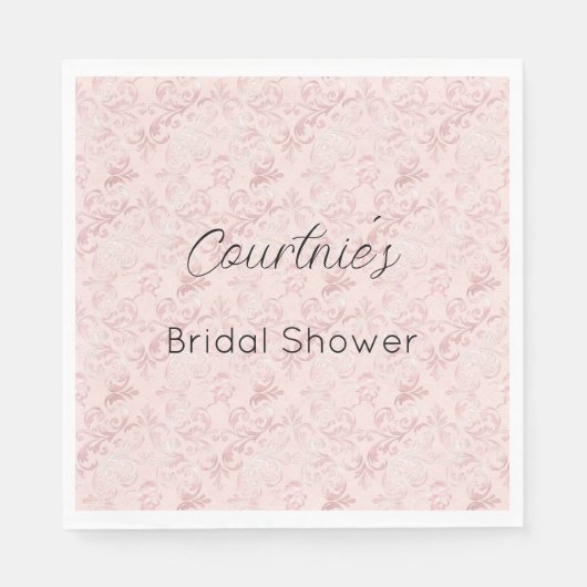 Hübsches Rosa Perlmutt Brautparty Serviette (Vorderseite)