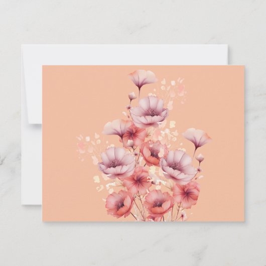 Hübsches Rosa, Pfirsichfiz, Wasserfarbenprägung Save The Date (Rückseite)