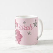 Hübsches rosa Pony Personnalised Kaffeetasse (VorderseiteRechts)