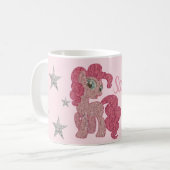 Hübsches rosa Pony Personnalised Kaffeetasse (Vorderseite Links)