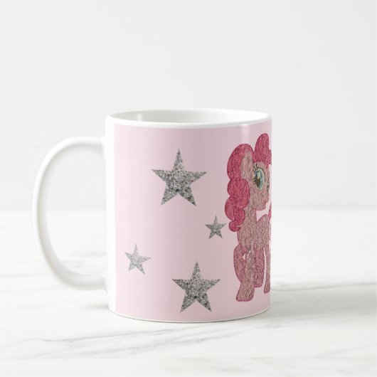 Hübsches rosa Pony Personnalised Kaffeetasse (Links)