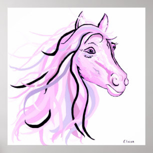 Hübsches rosa Pony Poster