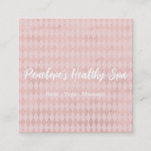 Hübsches Rosa Quadratische Visitenkarte (Vorderseite)