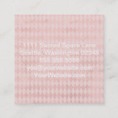 Hübsches Rosa Quadratische Visitenkarte (Rückseite)