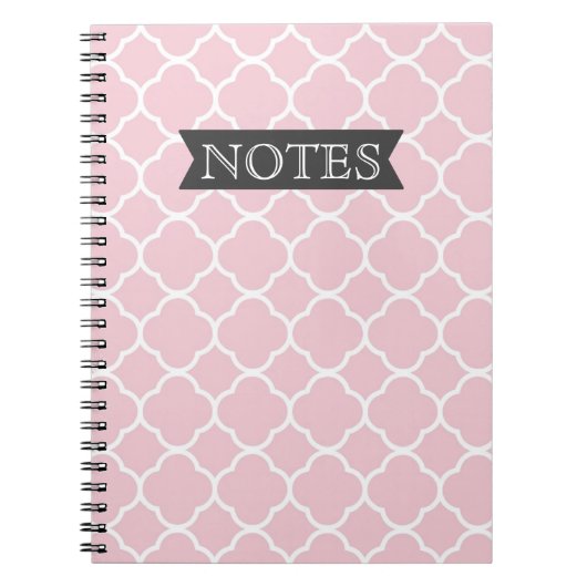 Hübsches rosa Quatrefoil Notizblock (Vorderseite)