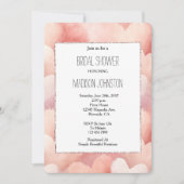 Hübsches Rosa Rosa Schwarze Herzen Brautparty Einladung (Vorderseite)