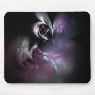 Hübsches rosa Rosen-Fraktal Mousepad