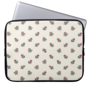Hübsches rosa Rosen Mädchen Vintage Tapetenmuster Laptopschutzhülle