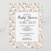 Hübsches Rosa Roses Blush Glam Brautparty Einladung (Vorne/Hinten)