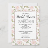 Hübsches Rosa Roses Blush Glam Brautparty Einladung (Vorderseite)