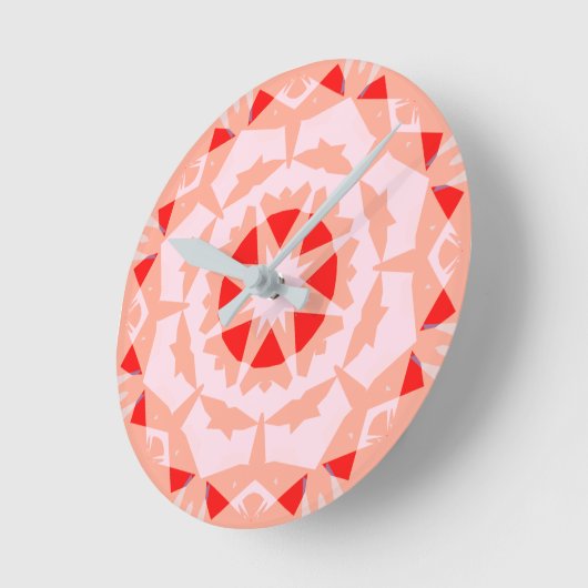 Hübsches Rosa Rote Magie Star Fairytale Girls Kind Runde Wanduhr (Winkel)