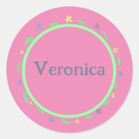 Hübsches Rosa Runder Aufkleber (Vorderseite)