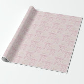 Hübsches rosa Schleife Eins Geschenkpapier (Ungerollt)