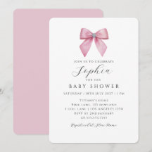 Hübsches rosa Schleifen Mädchen Baby Shower