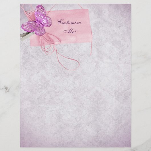 Hübsches rosa Schmetterlingsdesign (Vorderseite)