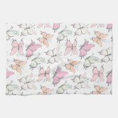 Hübsches Rosa Schmetterlingsmuster Geschirrtuch (Horizontal)
