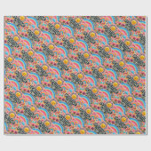 Hübsches Rosa-, Sonnen- und Regenbogenpapier Geschenkpapier (Flach)