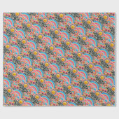 Hübsches Rosa-, Sonnen- und Regenbogenpapier Geschenkpapier (Flach)