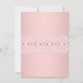 Hübsches rosa Spitzen Hoher Tee Brautparty Einladung (Rückseite)