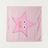 Hübsches rosa-sternenspezifisches Band Wandteppich (Vorderseite (Horizontal))