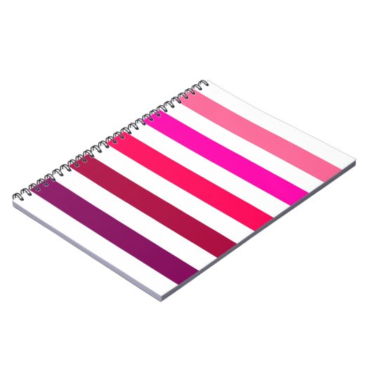 Hübsches rosa Streifen-Notebook Notizblock (Linke Seite)