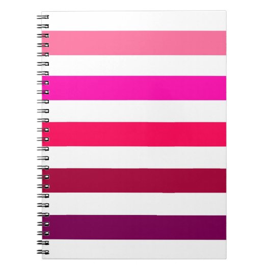 Hübsches rosa Streifen-Notebook Notizblock (Vorderseite)