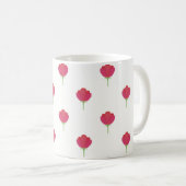 Hübsches rosa Tulpenmuster Kaffeetasse (VorderseiteRechts)