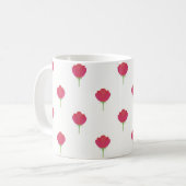 Hübsches rosa Tulpenmuster Kaffeetasse (Vorderseite Links)