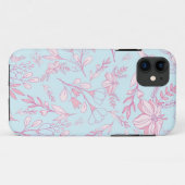 Hübsches Rosa und blaue Insel Florals | Benutzerde Case-Mate iPhone Hülle (Rückseite (Horizontal))