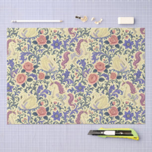 Hübsches rosa und blaues Einhorn- und Schwan-Blume Seidenpapier
