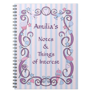 Hübsches rosa und blaues SpiralNotebook Notizblock