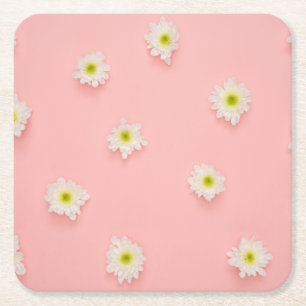 Hübsches Rosa- und Daisy-Design Rechteckiger Pappuntersetzer