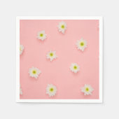 Hübsches Rosa- und Daisy-Design Serviette (Vorderseite)