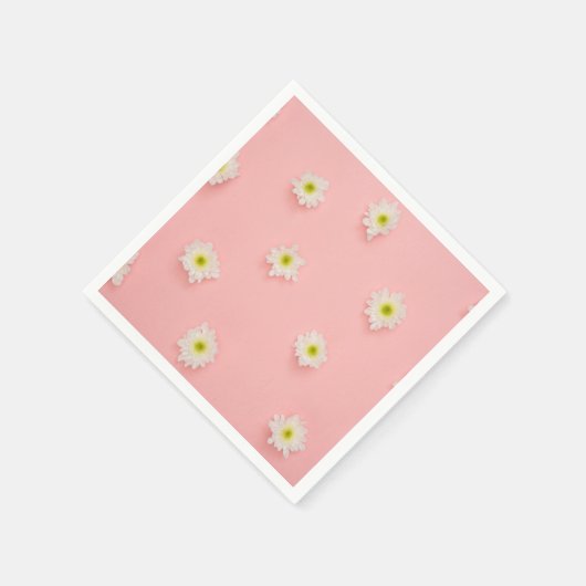 Hübsches Rosa- und Daisy-Design Serviette (Ecke)