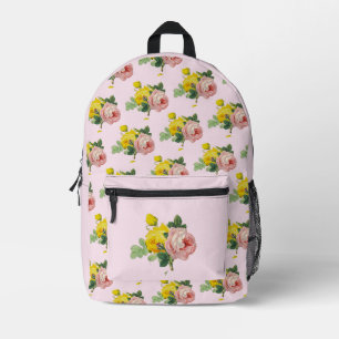Hübsches Rosa und Gelbe Rosen Bedruckter Rucksack