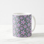 Hübsches Rosa und Graublume Kaffeetasse (VorderseiteRechts)