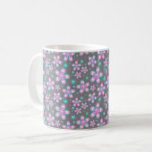 Hübsches Rosa und Graublume Kaffeetasse (Vorderseite Links)