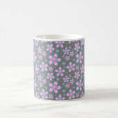 Hübsches Rosa und Graublume Kaffeetasse (Mittel)