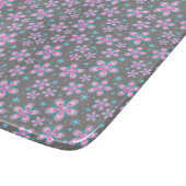 Hübsches Rosa und Graublume Schneidebrett (Ecke)