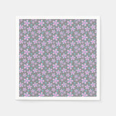Hübsches Rosa und Graublume Serviette (Vorderseite)