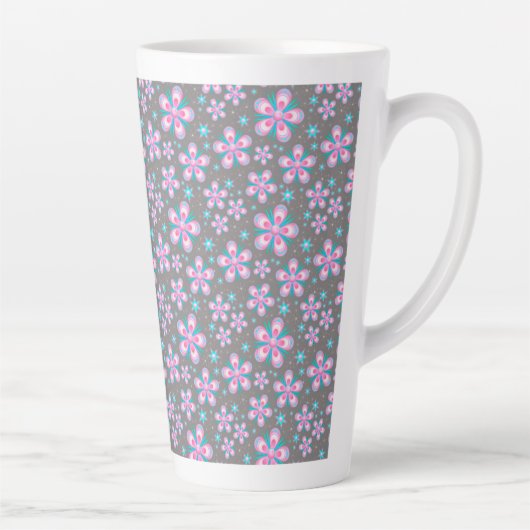 Hübsches Rosa und Graue Blüte Milchtasse (Rechts)