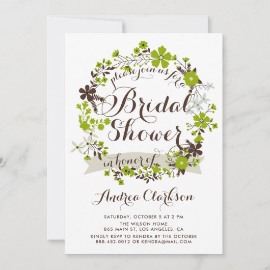 Hübsches Rosa und Graues Brautparty Einladung (Vorderseite)