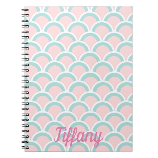 Hübsches Rosa und Grün Notizblock (Vorderseite)