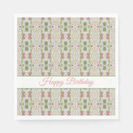Hübsches Rosa und Grünbuch zum Geburtstag von Neap Serviette