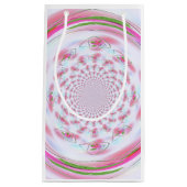 Hübsches Rosa und grünes Fraktal Design Kleine Geschenktüte (Vorderseite)