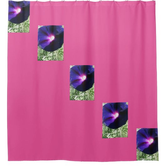 Hübsches Rosa und Lila Blüten Duschvorhang (Vorderseite)